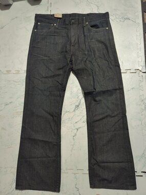 Levis 527 Jeans Men's 38x32 Dark Blue Denim Bootcut Distressed All Cotton Cowboy